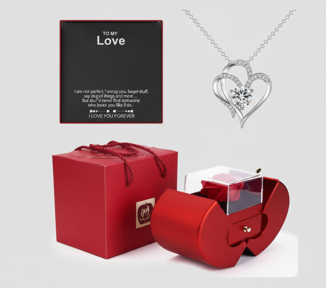 Forever Rose & Necklace Gift Box