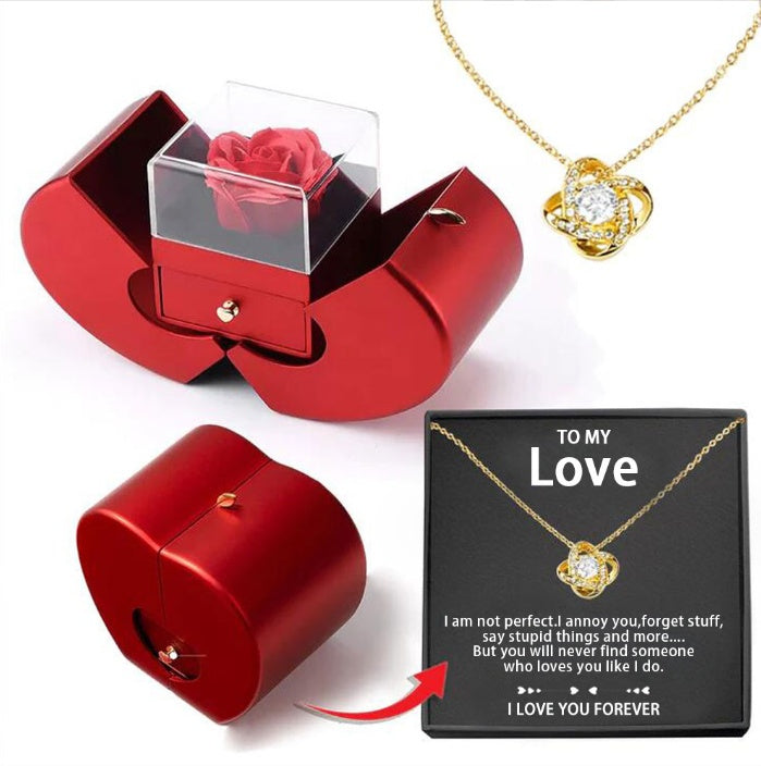 Forever Rose & Necklace Gift Box